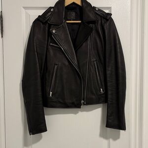 Women's Gap Black Leather Moto Jacket